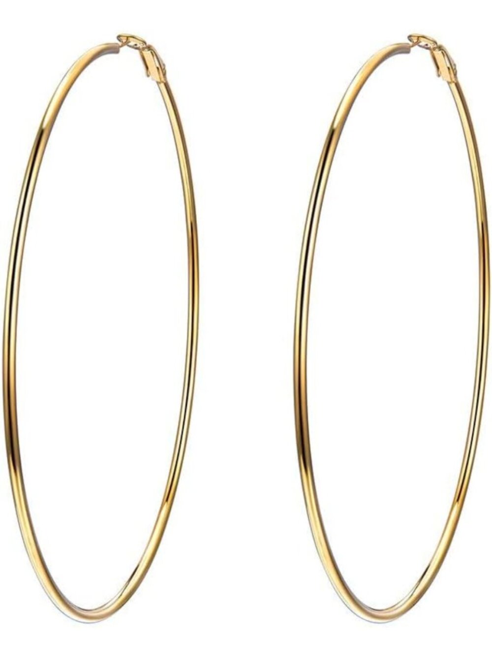 Stylish Big Hoop Earrings for Women - 14K Gold Plated, Black & Silver Options